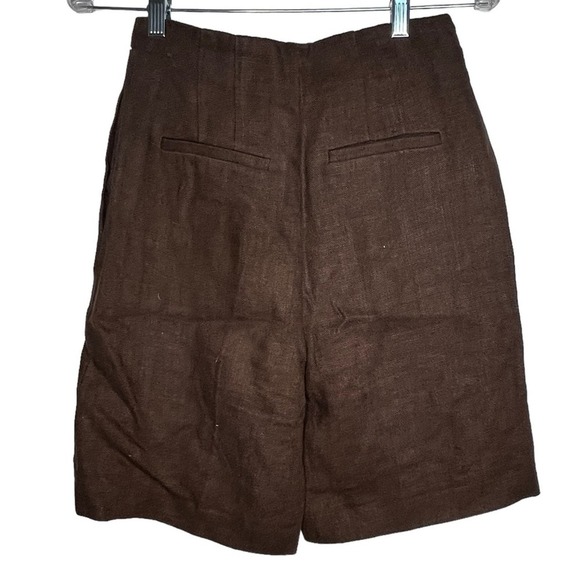 LouLou Studio Brown Linen Shorts - Picture 4 of 6